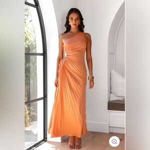 Hello Molly One-Shoulder Peach / Orange Bridesmaid Dress